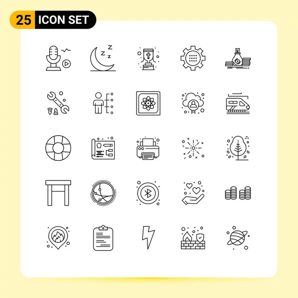 Set Iconos Interfaz Usuario Moderna Símbolos Signos Para Bolsa Ajuste — Vector de stock