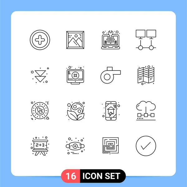 Set Modern Icons Symbols Signs Forward Server Idea Network Connection — Stock Vector