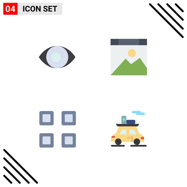 Conjunto Moderno Iconos Planos Pictografía Grados Página Aplicación Sitio Web — Vector de stock