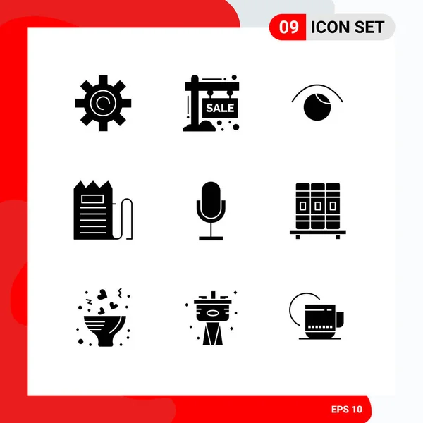 Universal Icon Symbols Group Modern Solid Glyphen Von Preis Rechnung — Stockvektor