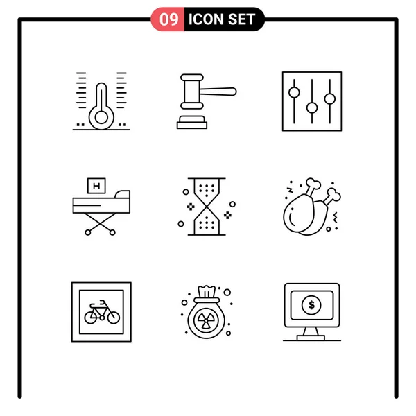 Paquet Signes Symboles Contours Modernes Pour Les Supports Impression Web — Image vectorielle