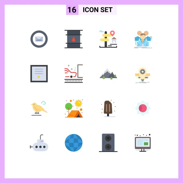 Universal Icon Symbols Group Modern Flat Colors Group Business Location — Vetor de Stock