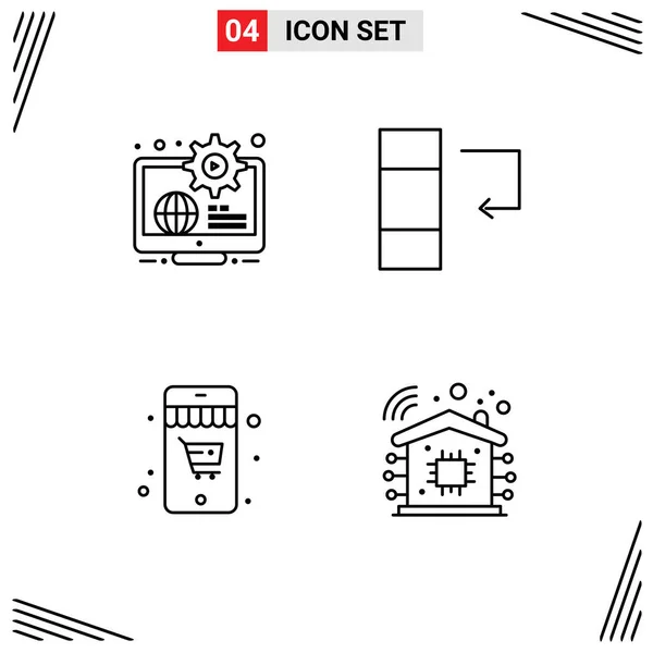 全球4种基本滤线平面色彩 智能可编辑向量设计元素的用户界面包 — 图库矢量图片