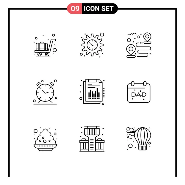 Universal Icon Symbols Group Modern Outlines Report Financial Route Annual — Stockvektor