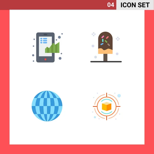 Творчі Ікони Сучасні Знаки Символи Бізнесу Солодкий Графічний Десертний Глобус — стоковий вектор