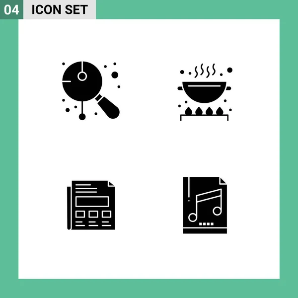 Universal Icon Symbols Group Modern Solid Glypphs Asian Report Instrument — Stockvektor