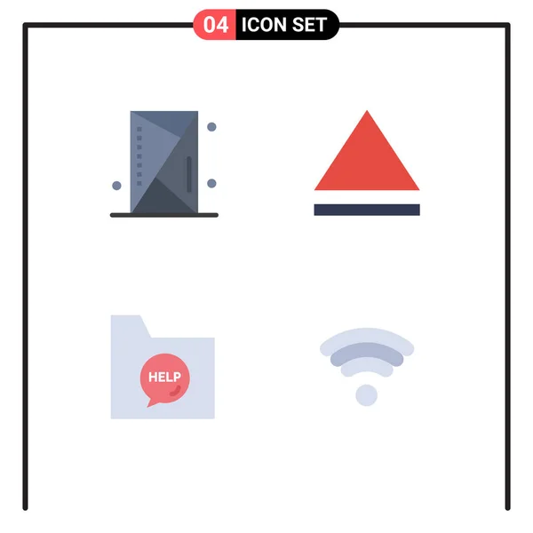 Paquete Línea Vectorial Editable Iconos Planos Simples Consola Archivo Esquema — Vector de stock