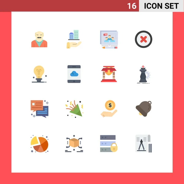 Universal Icon Symbols Group Modern Flat Színek Oktatás Elemzés Törölt — Stock Vector