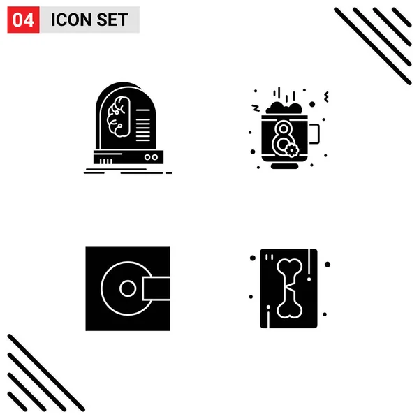 Universal Icon Symbols Group Modern Solid Glyphs Devices Intelligence Day — Stockový vektor