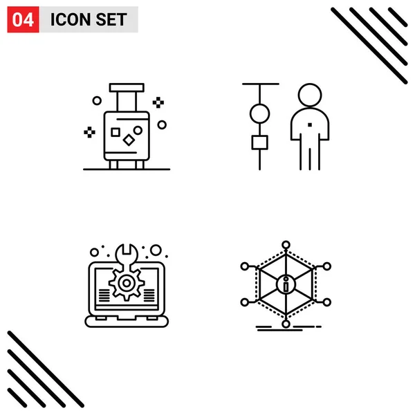 Symboles Icône Universelle Groupe Filledline Moderne Couleurs Plates Des Vacances — Image vectorielle