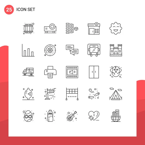 Universal Icon Symbols Group Modern Lines Cookie Hospital Video Projector — Vector de stock
