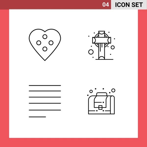 User Interface Line Pack Modern Signs Symbols Button Align Heart — стоковый вектор