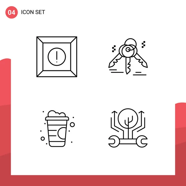 Icône Vectorielle Stock Paquet Signes Symboles Ligne Pour Carton Développement — Image vectorielle