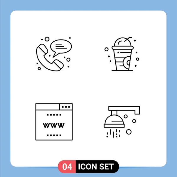 Iconos Creativos Signos Símbolos Modernos Web Sitio Frío Internet Ducha — Vector de stock