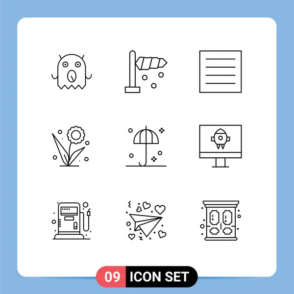 Ensemble Symboles Modernes Icônes Interface Utilisateur Signes Pour Action Grâce — Image vectorielle