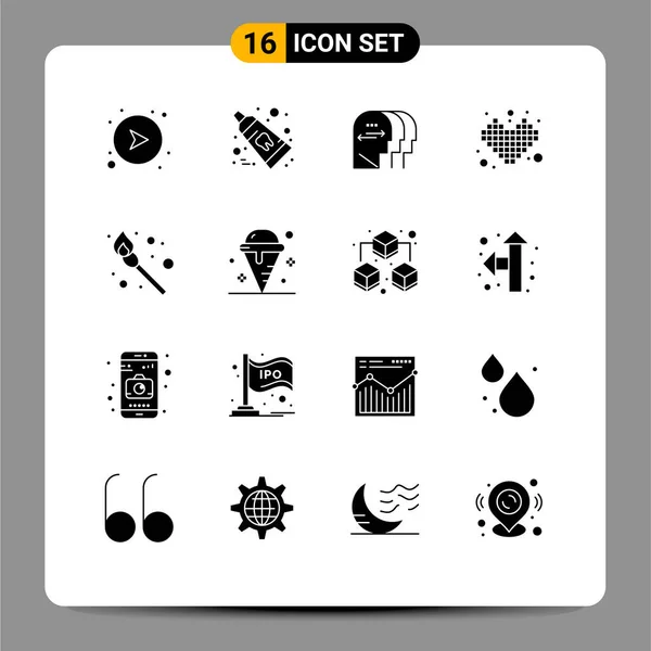 Universal Icon Symbols Gruppe Von Modernen Solid Glyphen Von Camping — Stockvektor