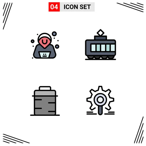 Stock Vector Icon Pack Mit Linienzeichen Und Symbolen Zum Bestätigen — Stockvektor