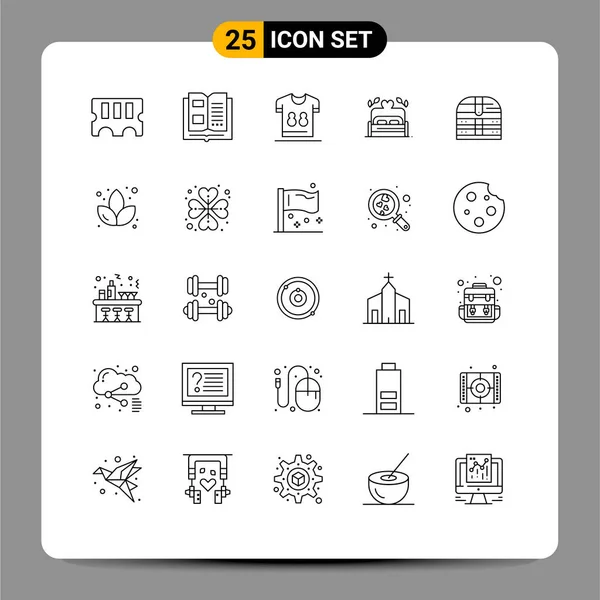 Iconos Creativos Signos Símbolos Modernos Dinero Boda Árbitro Corazón Cama — Vector de stock