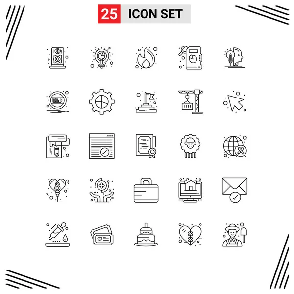 Stock Vector Icon Pack Líneas Signos Símbolos Para Programación Mente — Vector de stock