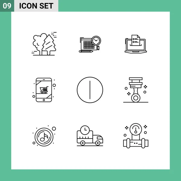 Stock Vector Icon Pack Signos Símbolos Línea Para Dispositivos Web — Vector de stock