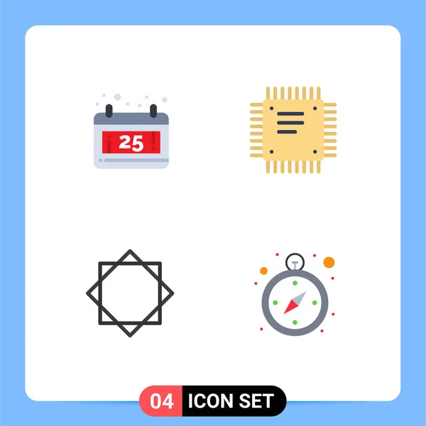 Stock Vector Icon Pack Líneas Signos Símbolos Para Calendario Seguridad — Vector de stock