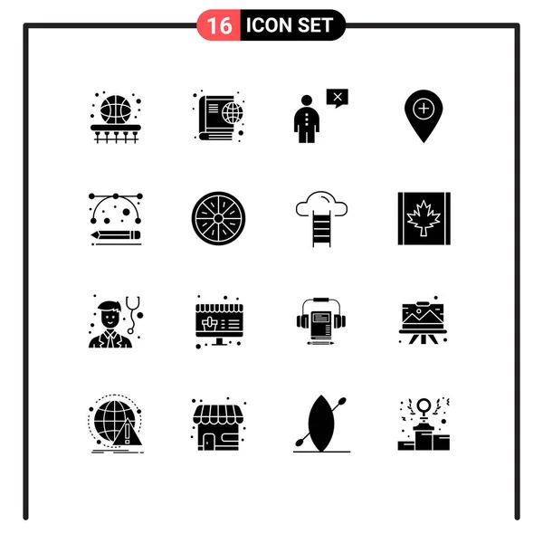 Universal Icon Symbols Group Modern Solid Glyphs Marker Location Online — Stock Vector