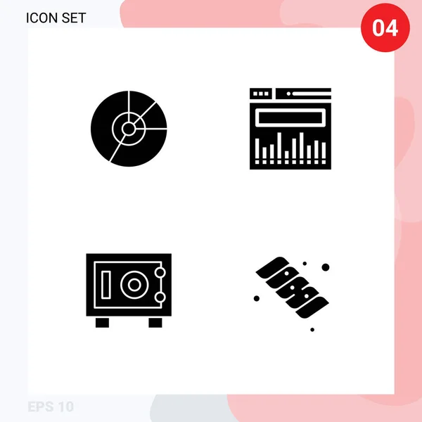 Universal Solid Glyphs Set Web Mobile Applications Pite Web Diagram — Stock Vector