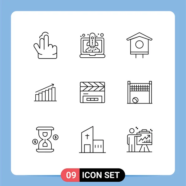 Stock Vector Icon Pack Mit Zeilenzeichen Und Symbolen Für Markt — Stockvektor