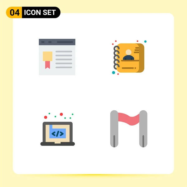 User Interface Flat Icon Pack Modern Signs Symbols Browser Application — Vetor de Stock