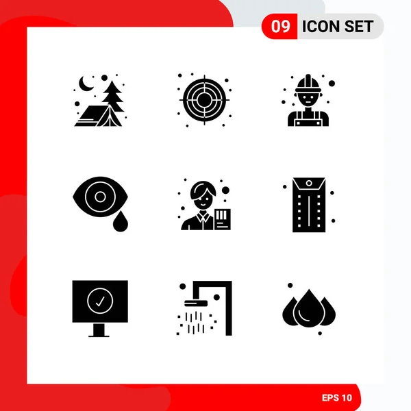Universal Icon Symbols Group Modern Solid Glyphs Asiático Contador Homem —  Vetores de Stock