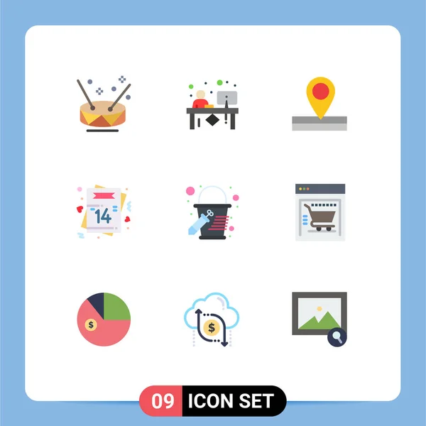 Σύμβολα Universal Icon Group Modern Flat Colors Bucket Card Reception — Διανυσματικό Αρχείο