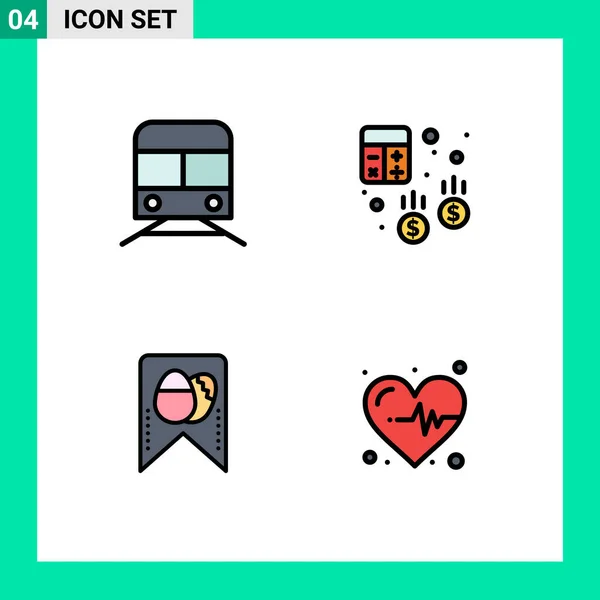 Conjunto Iconos Interfaz Usuario Moderna Símbolos Señales Para Metro Finanzas — Vector de stock