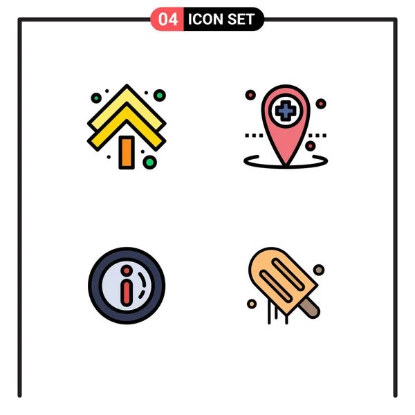 Kreativní Ikony Moderní Značky Symboly Šipek Trhu Dvojité Místní Nakupování — Stockový vektor