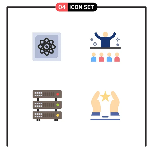 Group Modern Flat Icons Set Computation Παρουσίαση Data Conference Rack — Διανυσματικό Αρχείο