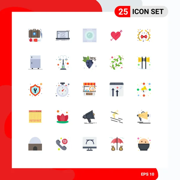 Set Colores Planos Comerciales Pack Para San Valentín Vacaciones Sincronización — Vector de stock