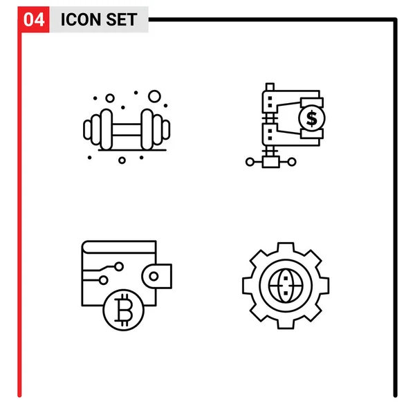 Universal Icon Symbols Group Modern Filledline Flat Colors Dumbbell Money — Stockový vektor