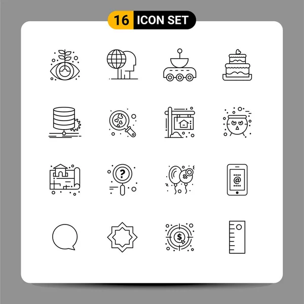 Stock Vector Icon Pack Signos Línea Símbolos Para Algoritmo Boda — Archivo Imágenes Vectoriales