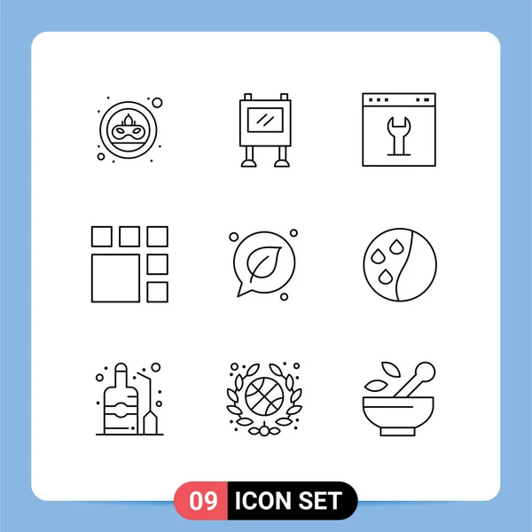 Universal Icon Simboli Gruppo Contorni Moderni Chat Immagine Browser Cornice — Vettoriale Stock