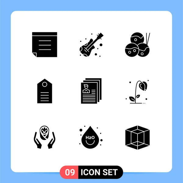 Set Modern Icons Symbols Signs Profile File Clothes Document Wear — Stock Vector