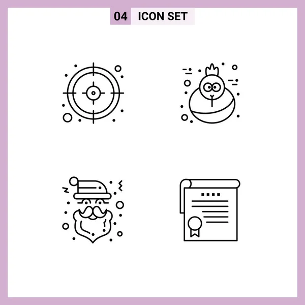 Stock Vector Icon Pack Лінійних Знаків Символів Бізнесу Шапки Свята — стоковий вектор
