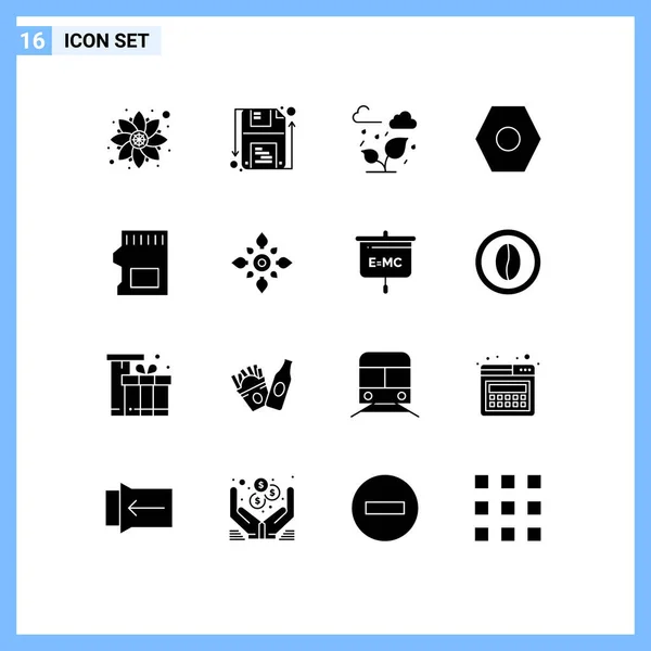 Conjunto Iconos Interfaz Usuario Moderna Signos Símbolos Para Almacenamiento Tarjeta — Archivo Imágenes Vectoriales