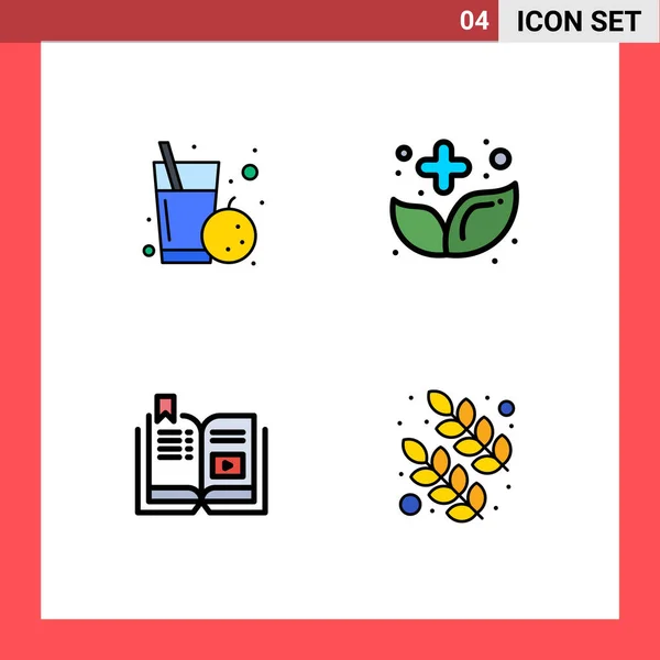 Set Iconos Interfaz Usuario Moderna Símbolos Signos Para Frutas Libros — Archivo Imágenes Vectoriales