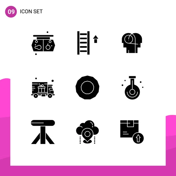 Iconos Creativos Signos Símbolos Modernos Bonificación Camión Mejor Envío Entrega — Vector de stock