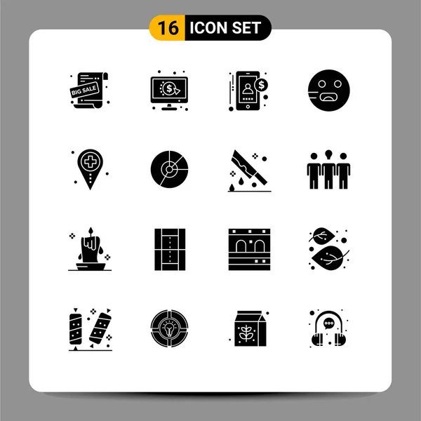 Universal Icon Symbols Group Modern Solid Glyphs Hospital School Accountant — Stockvector