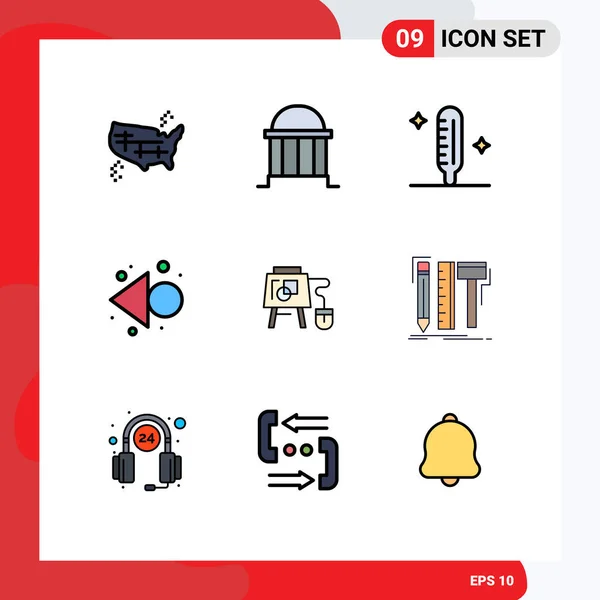 Creative Icons Modern Signs Symbols Mouse Left Column Arrow Medical — Stock Vector