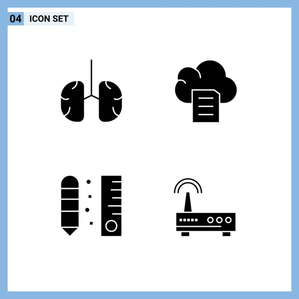 Universal Icon Symbols Group Modern Solid Glyphs Anatomy Draw Health — Vector de stock