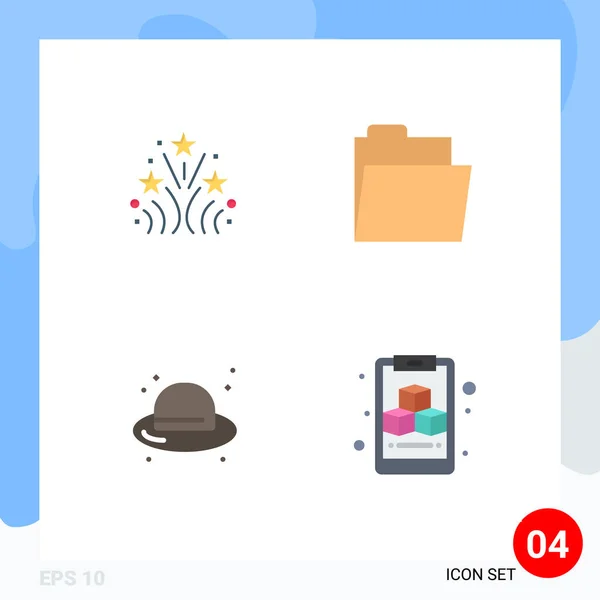 User Interface Pack Basic Flat Icons Fire Hat Wedding Open — Διανυσματικό Αρχείο