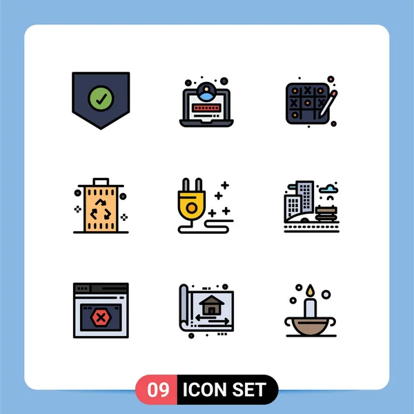 Conjunto Iconos Interfaz Usuario Moderna Símbolos Signos Para Marketing Enchufe — Archivo Imágenes Vectoriales