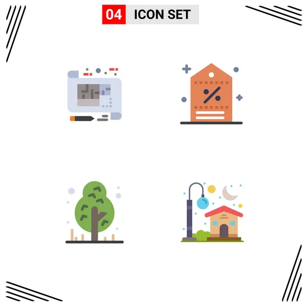 User Interface Pack Basic Flat Icons Architecture Tag Floor Price — Stock Vector