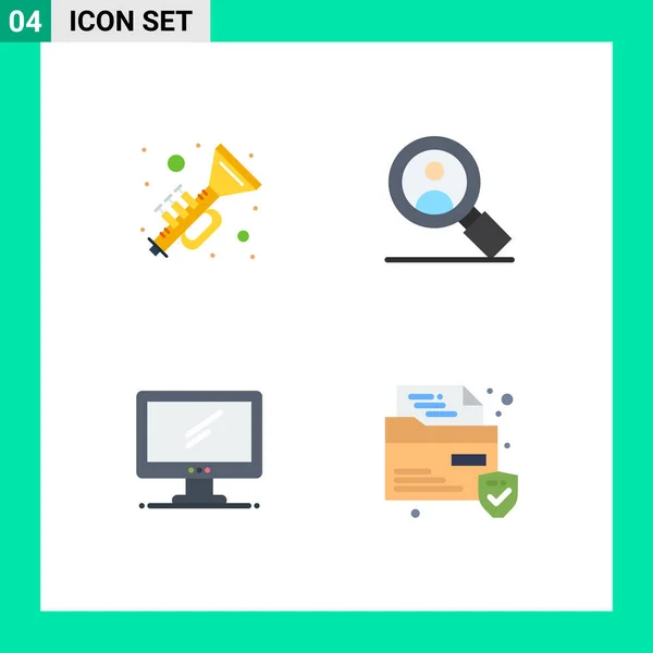 Flat Icon Concept Voor Websites Mobiele Apps Hoorns Apparaat Muziek — Stockvector